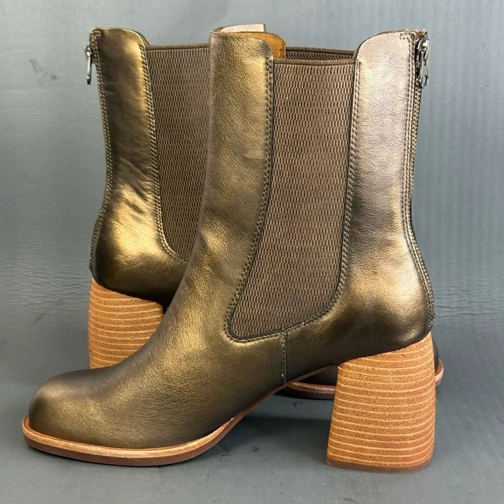 Kork-Ease Arline Chelsea boot metallic bronze leather women’s size 10